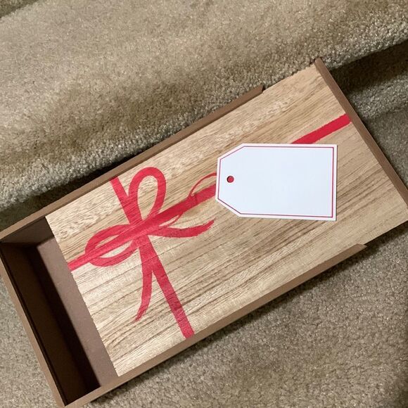 WOODEN Gift Box New Unused slide off cover - Picture 1 of 10